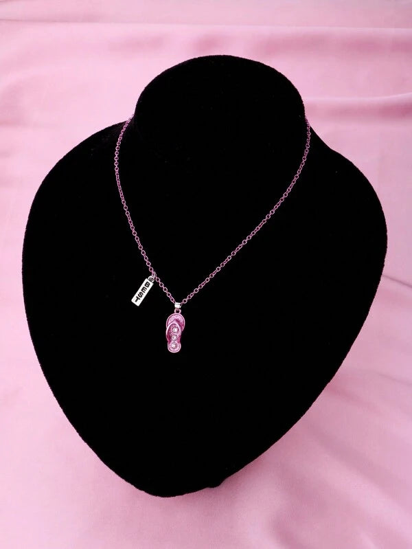 6041 1b-077 Dos Piezas Collar Colgante Degradado Electrochapado