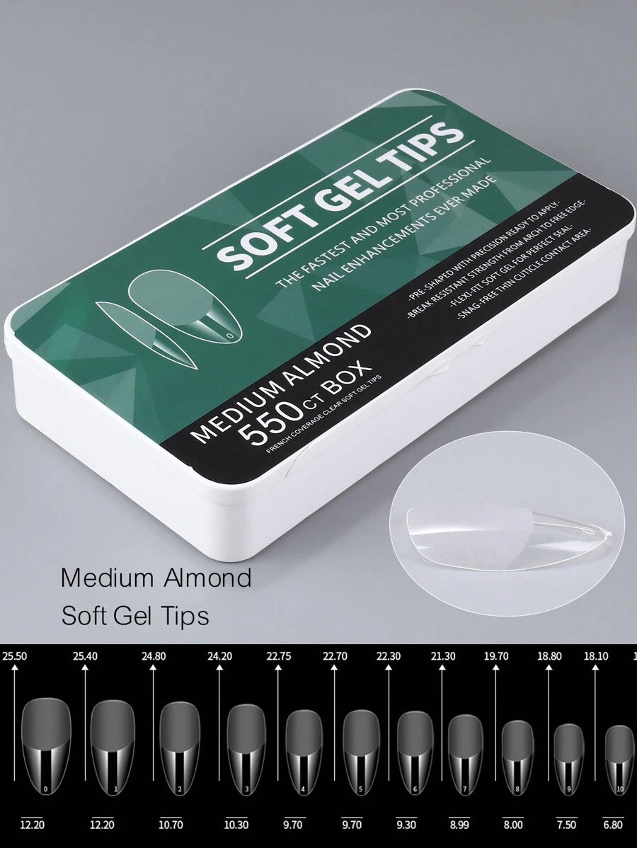 18249 1b-174 Uñas postizas de gel suave 550 Pzas