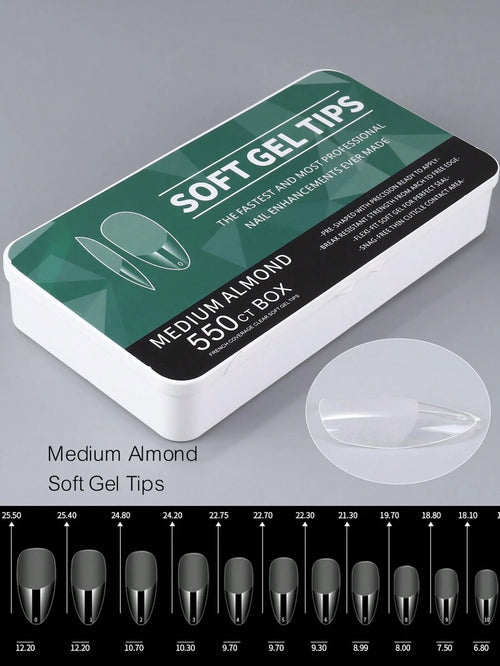 18249 1b-174 Uñas postizas de gel suave 550 Pzas