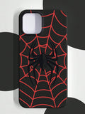 7074 2t-014 Funda protectora de silicona con estampado de telaraña negra y textura mate
