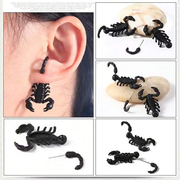 5587 b03-08 Pendientes de escorpión temática Halloween