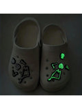 5519 b03-01 Set luminoso Halloween 5 piezas/esqueleto zapato para zueco Sandalias Zapatos Decoración DIY Accesorios PVC de cocodrilo brillante en oscuro