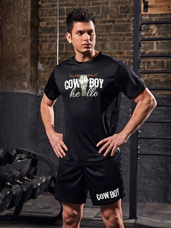 7980 a08-13 Conjunto deportivo con estampado de letra