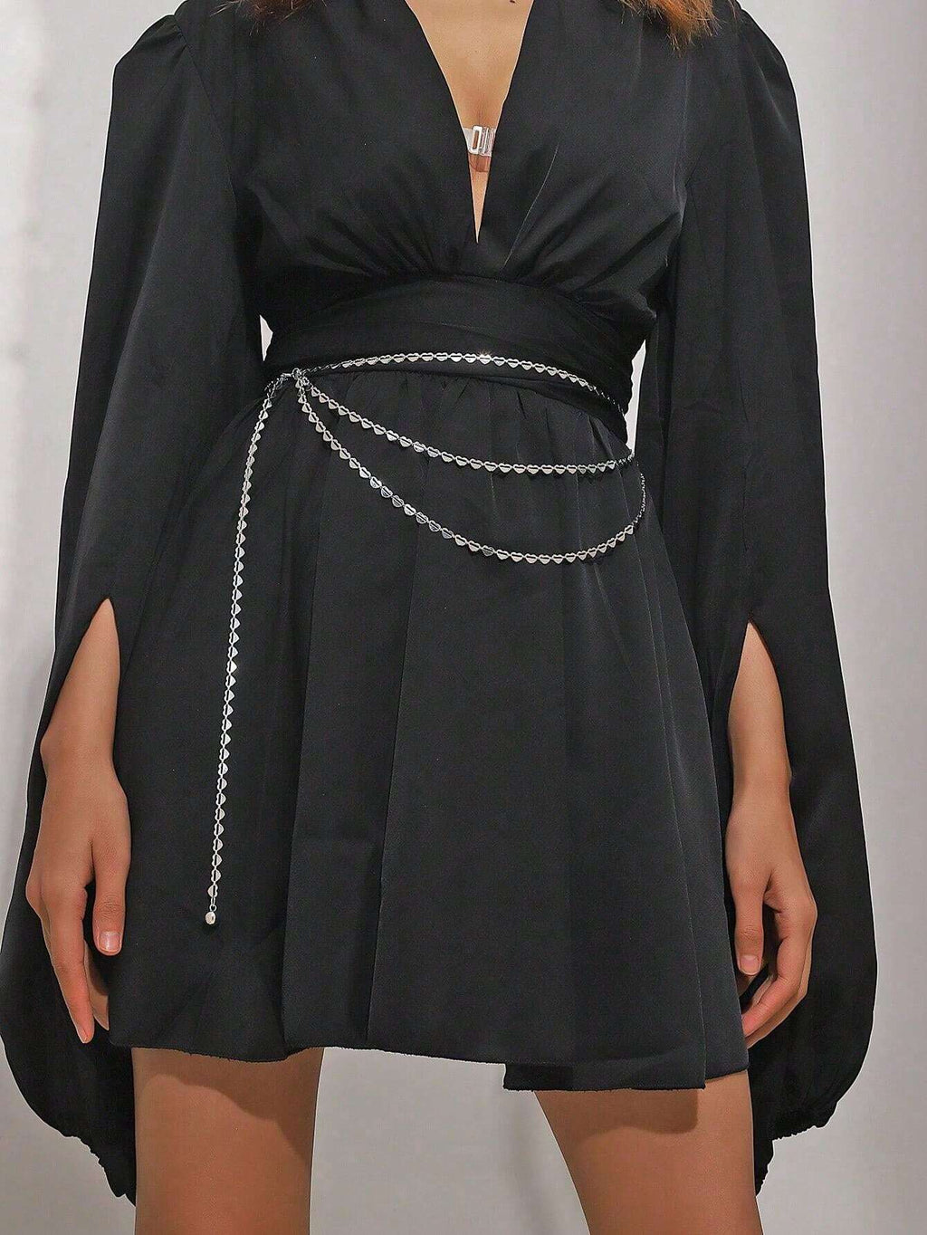 6960 1b-076 Mujer 1 pieza Cinturón de cadena con adorno de corazón de moda para Decoración de vestido
