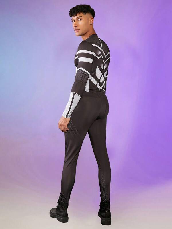 7722 2c-282 Leggings con camiseta con estampado geométrico