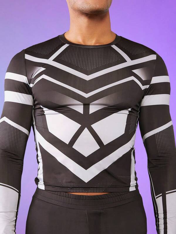 7722 2c-282 Leggings con camiseta con estampado geométrico