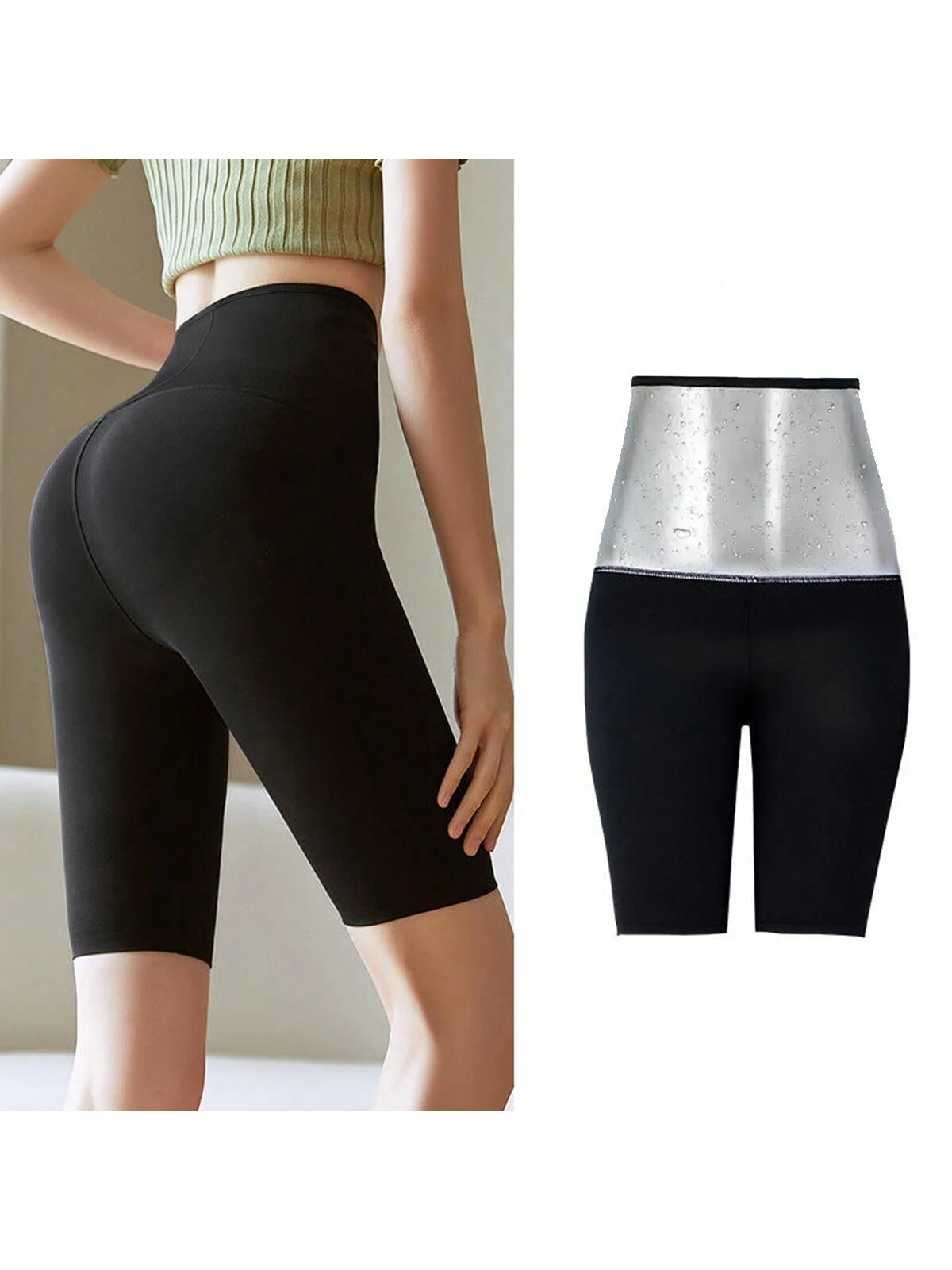 9844 1t-007 Shorts de talle alto caliente Yoga