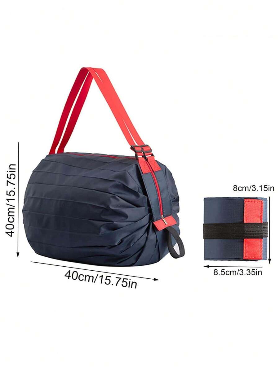 14689 1t-010 1 pieza Bolsa de compras plegable reutilizable de tela Oxford