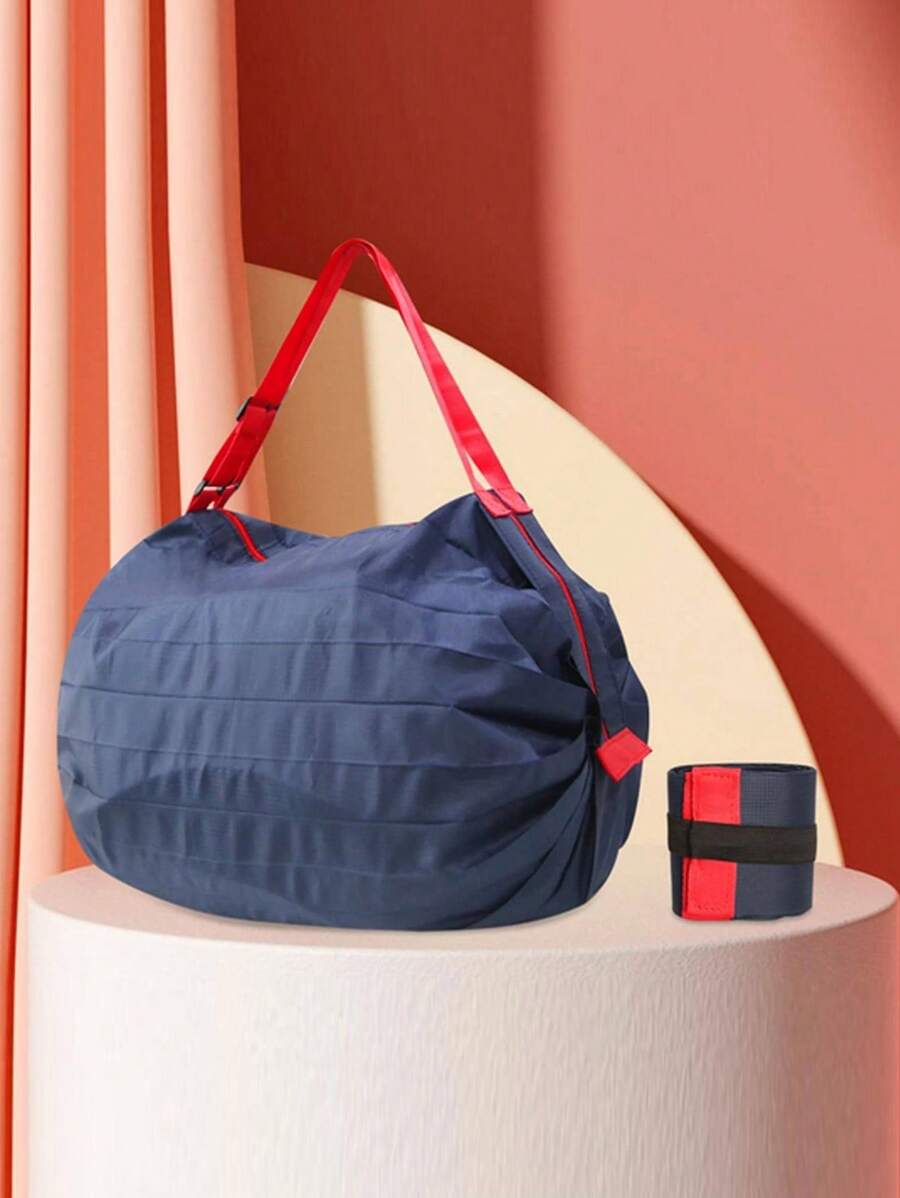 14689 1t-010 1 pieza Bolsa de compras plegable reutilizable de tela Oxford