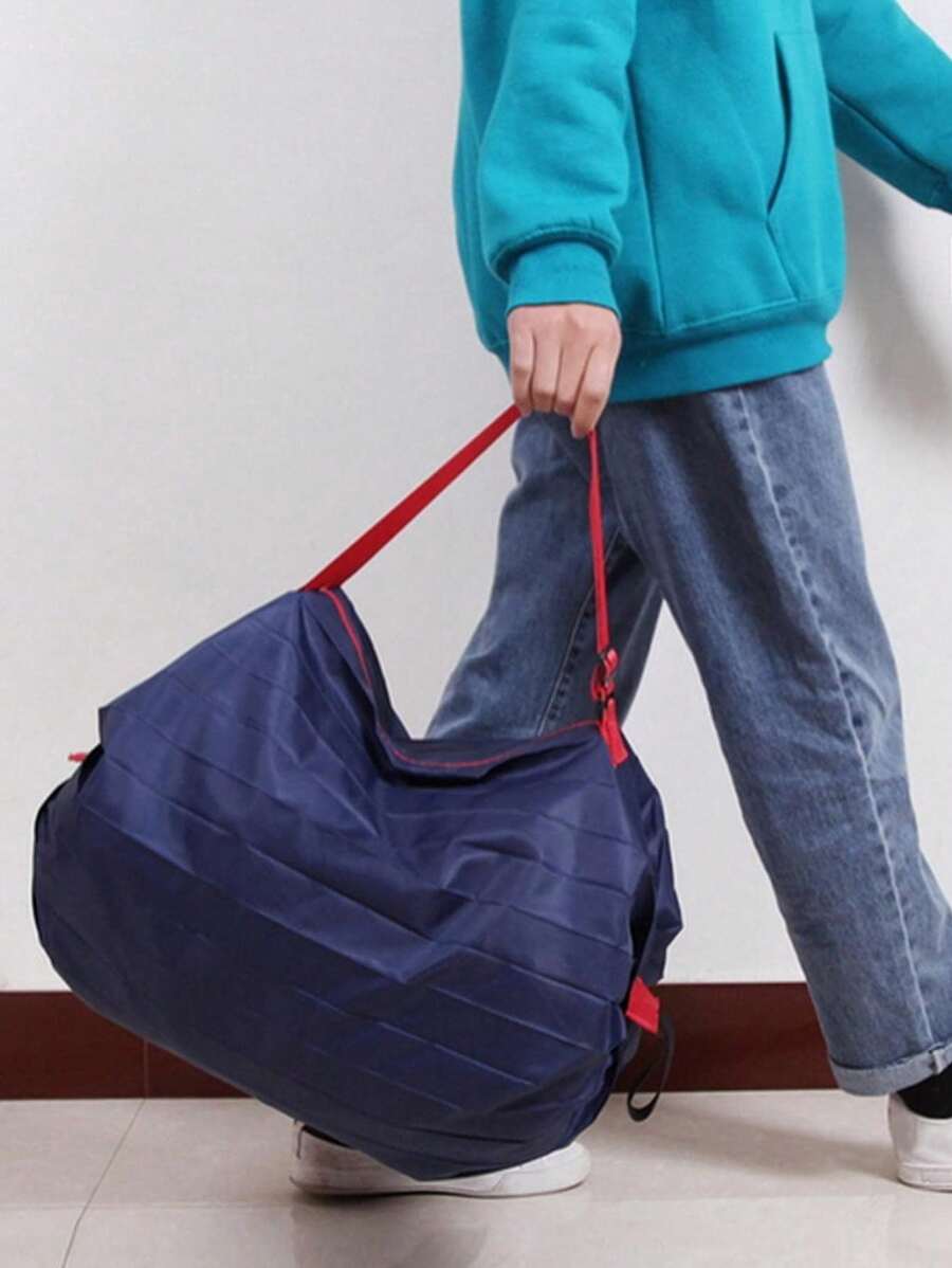 14689 1t-010 1 pieza Bolsa de compras plegable reutilizable de tela Oxford