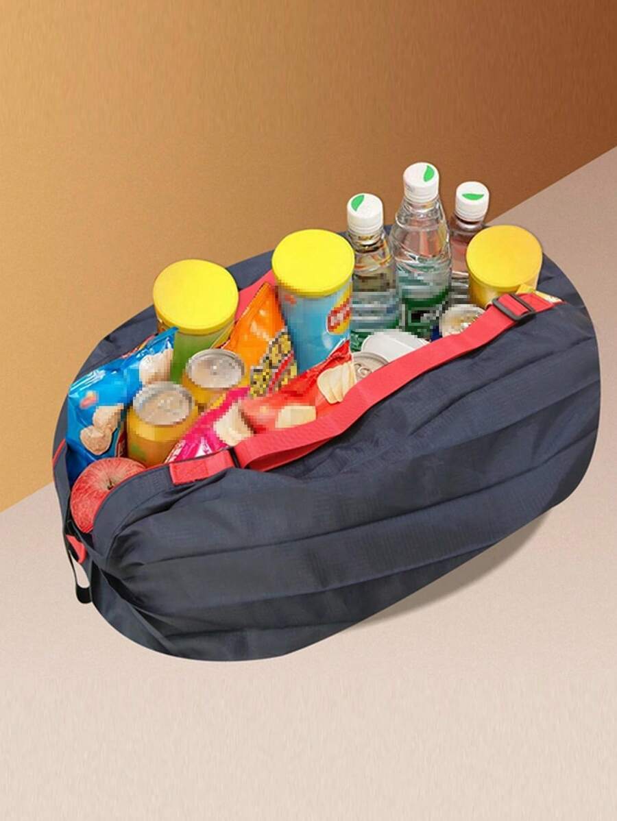 14689 1t-010 1 pieza Bolsa de compras plegable reutilizable de tela Oxford