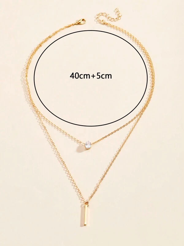 6042 a10-23 Una Pieza Collar Con Colgante Multicapa Estilo Simple Para Mujer