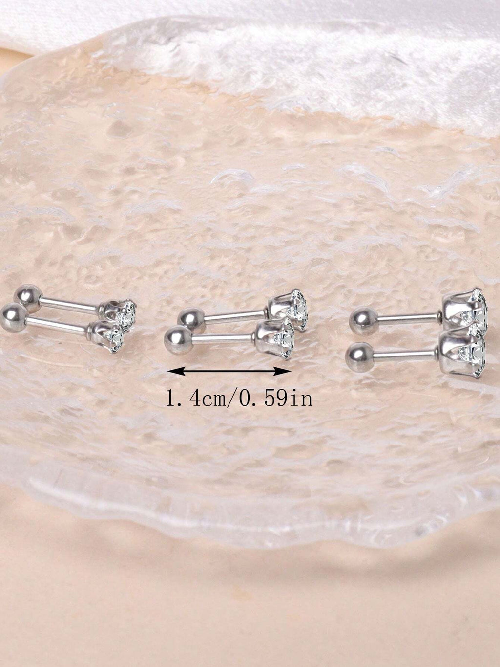 15378 2b-01-03 Pendientes De Tuerca 6 Pzas