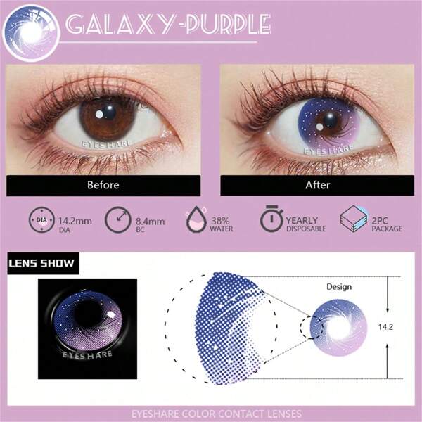 7579 b03-17 Lentes de contacto cosméticas Eyeshare Galaxy Color para ojos de uso anual 14