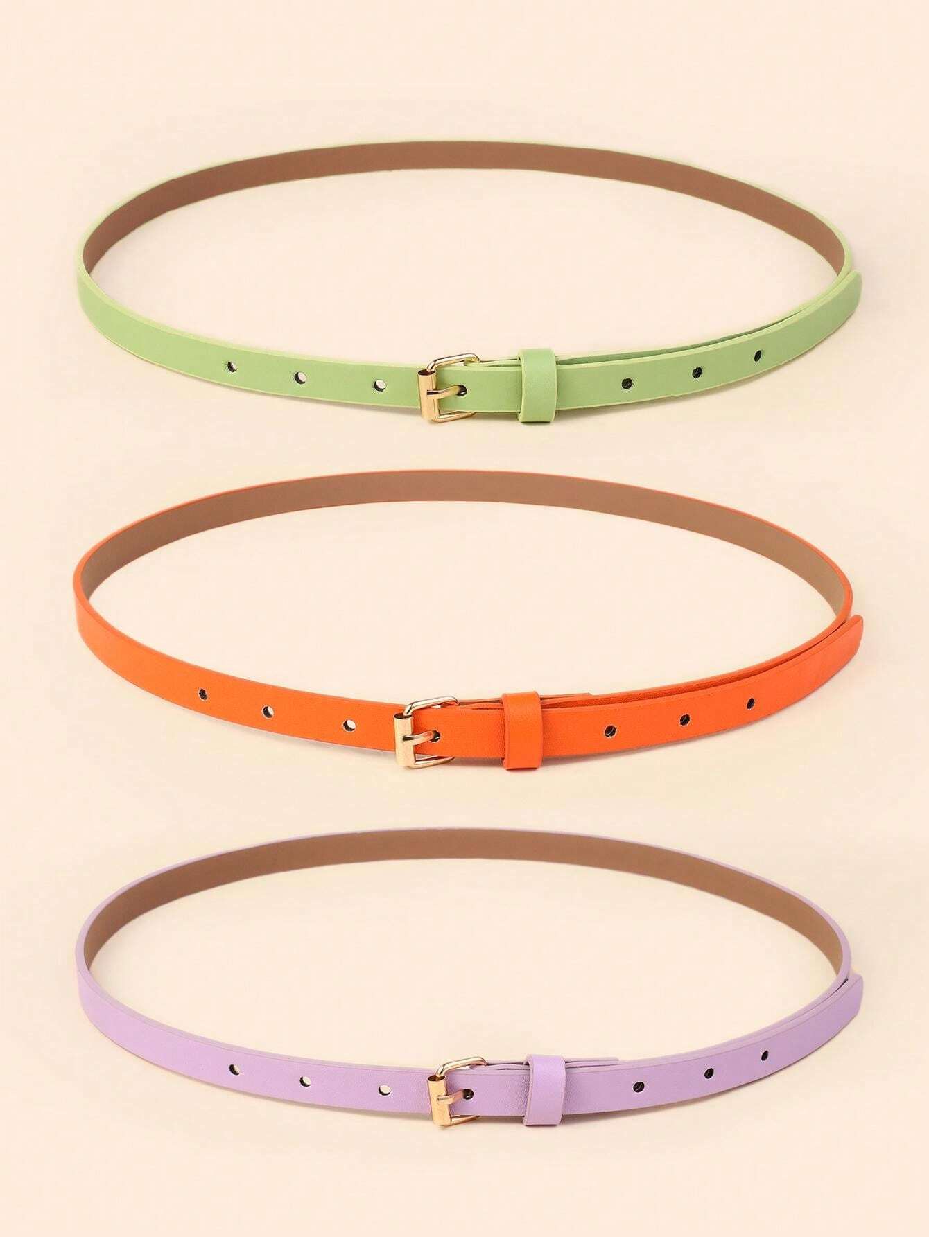10204 1a-009 Una pieza Cinturón de mujeres elegante versátil con hebilla cuadrada decorativo