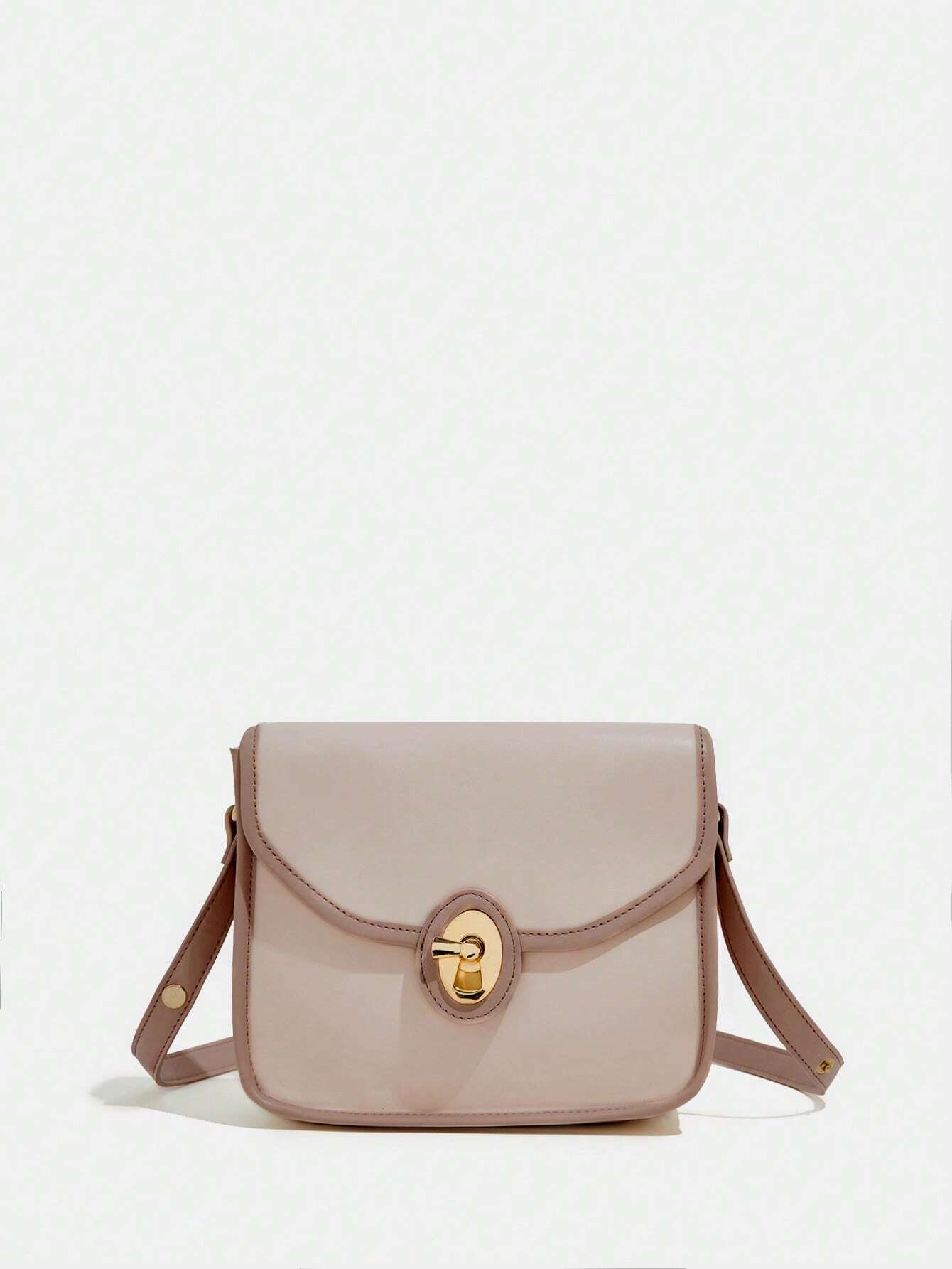 8761 1t-002 Bolso de hombro de color combinado con solapa cuadrado