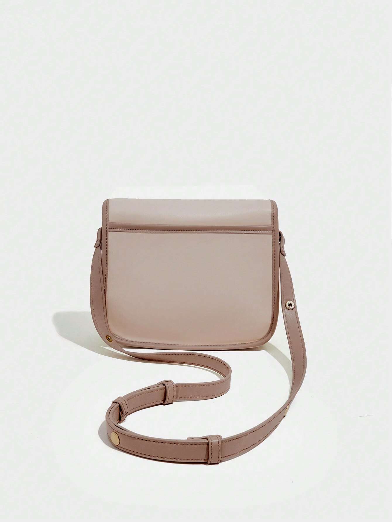 8761 1t-002 Bolso de hombro de color combinado con solapa cuadrado