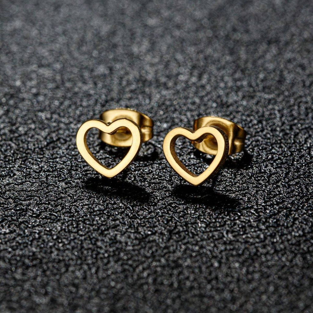 8691 b01-25 Pendientes De Corazón Hueco De Amor