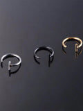 5877 a09-12 Set 3 Clip De Labios Redondo De Acero Inoxidable De Estilo Simple Y Con Personalidad