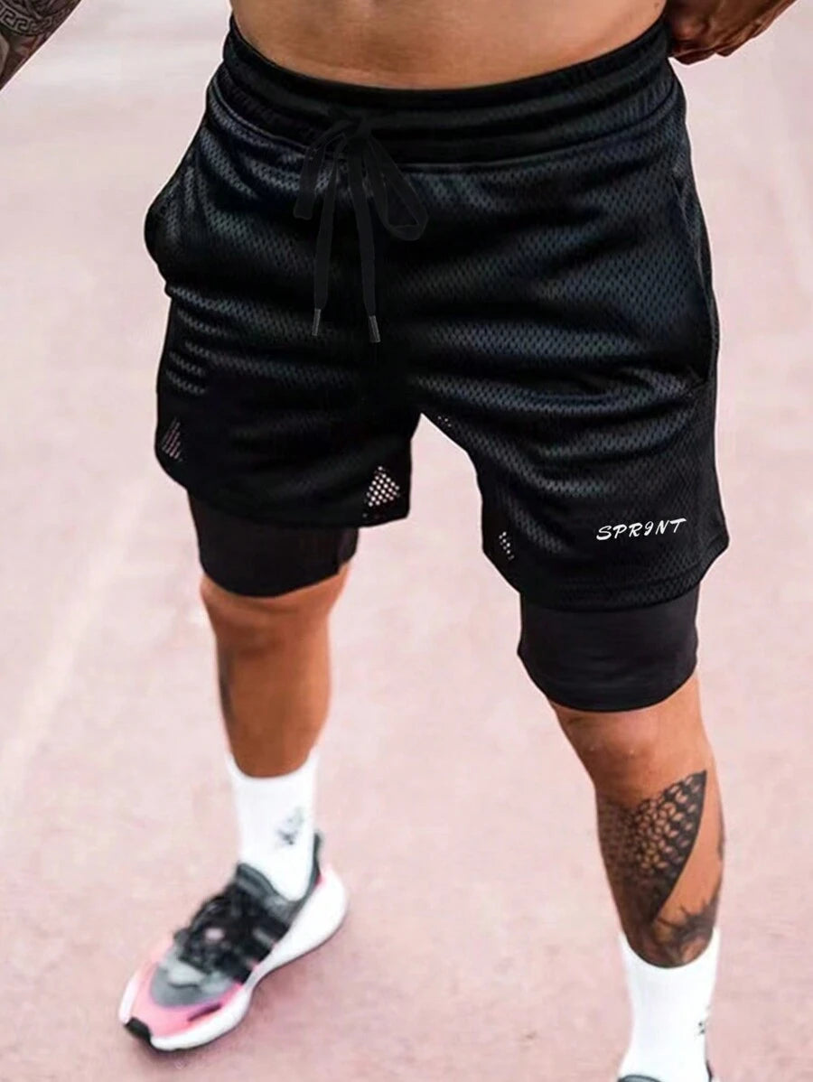 13960 1t-006 Pantalones cortos deportivos 2 en 1