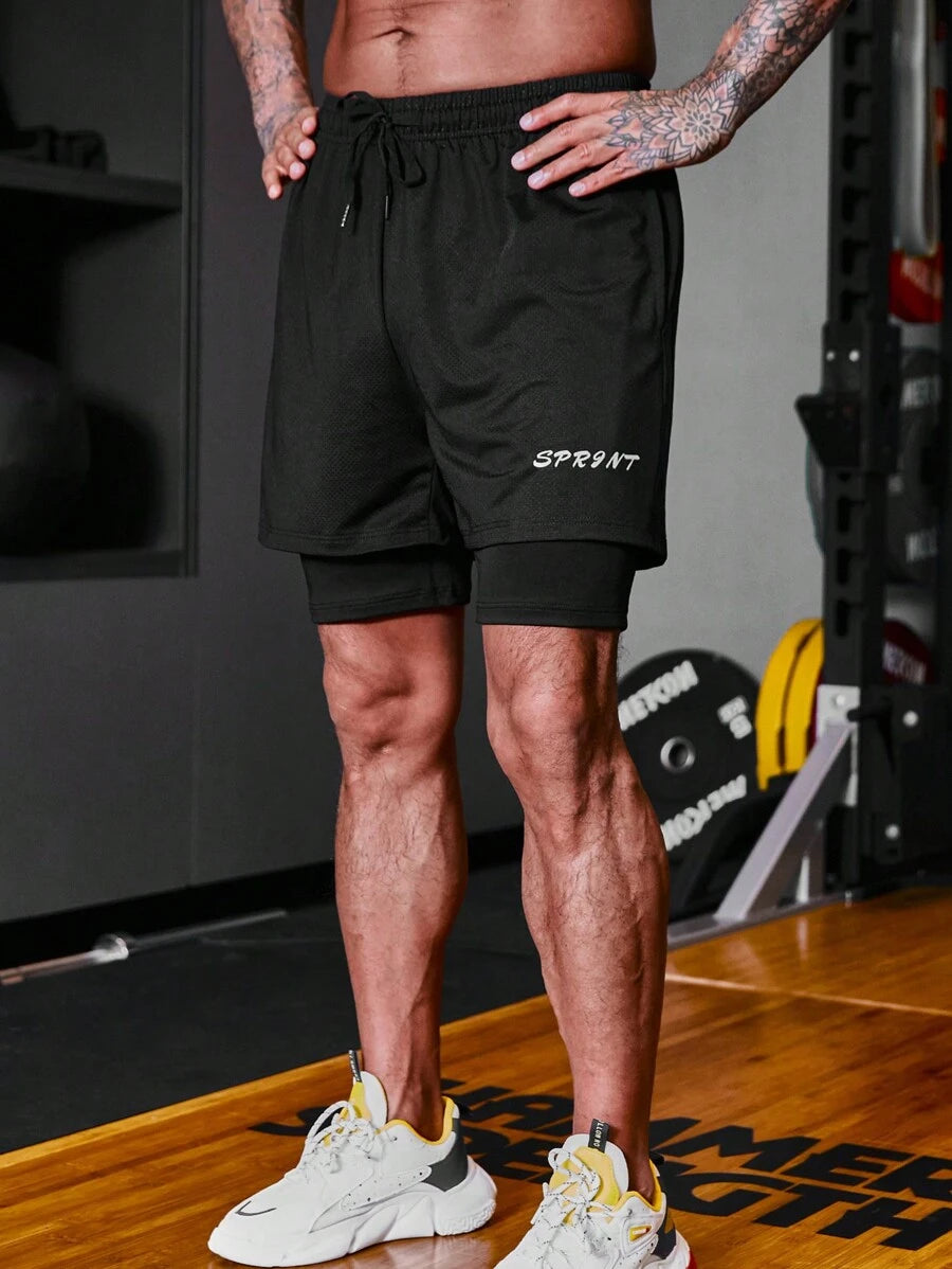 13960 1t-006 Pantalones cortos deportivos 2 en 1