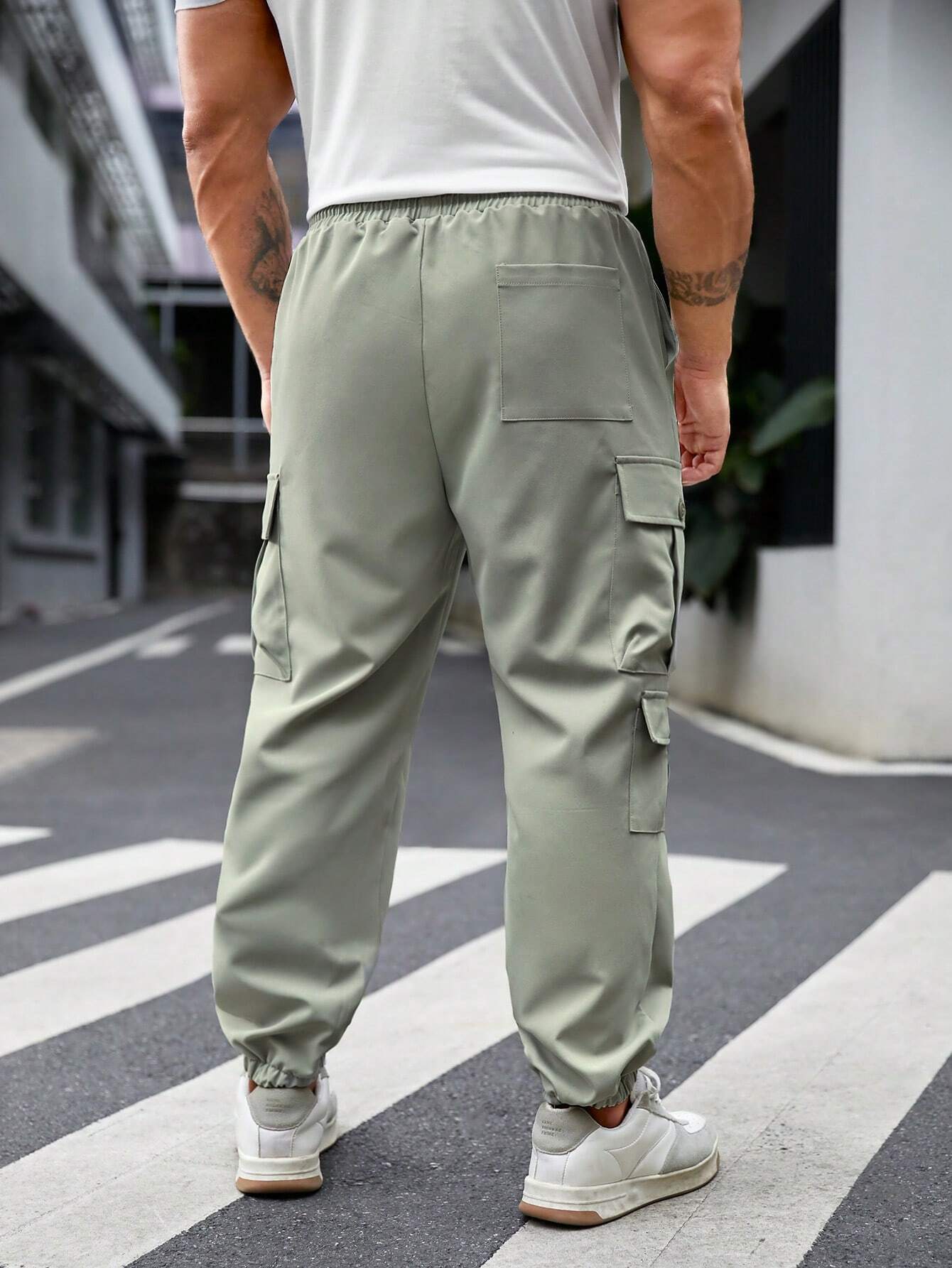 5317 1t-006 Pantalon cargo con bolsillo lateral con solapa