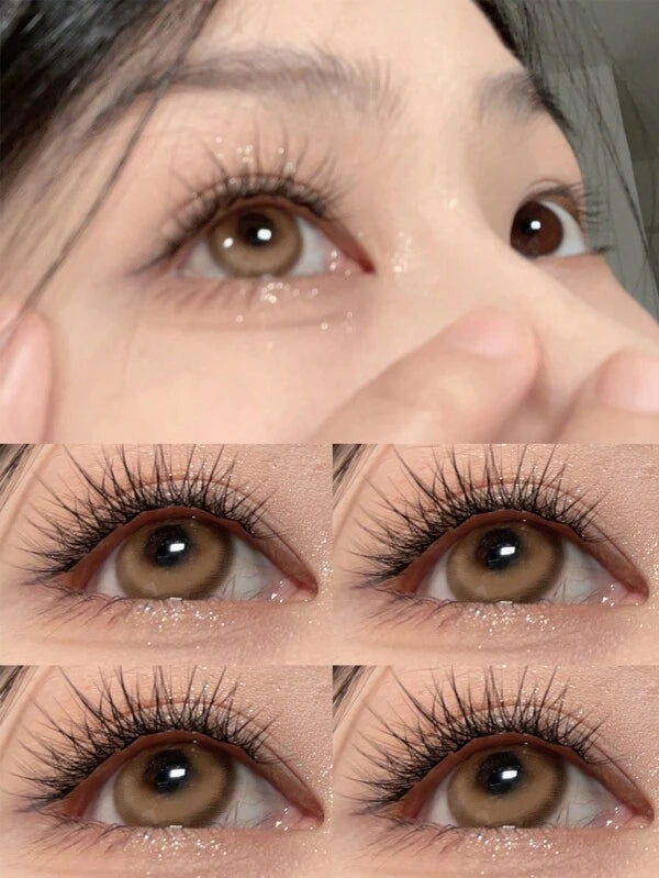 6957 a06-06 Un Par Lentes De Contacto De Uso Anual De Color Marrón Caramelo Con Diámetro De 14.0mm