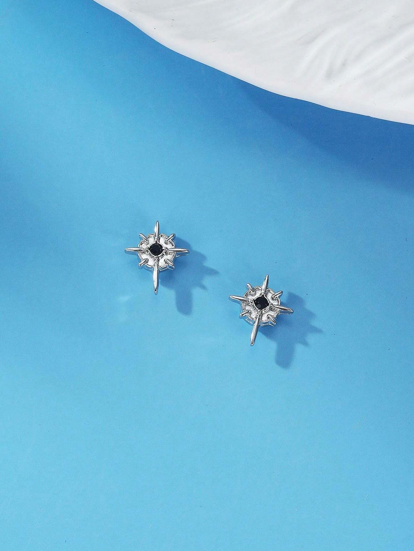 7847 b03-02 Un Par Arete Magnético Geométrico Sin Agujero De Moda Para Hombre