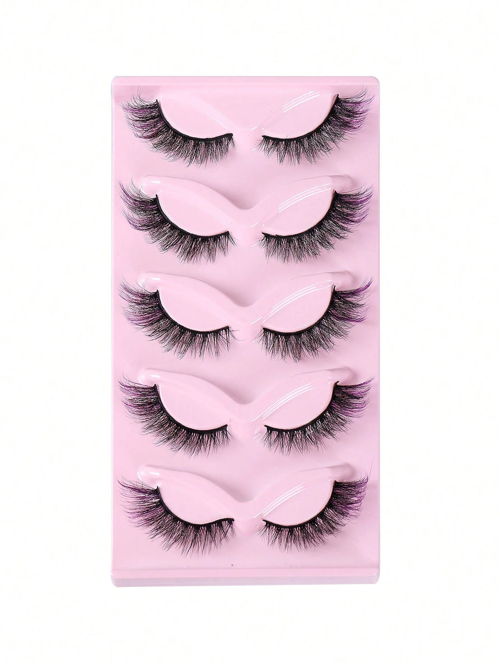 5661 1b-144 Set 5 Pares Pestañas Falsas De Visón Sintético Con Estilo