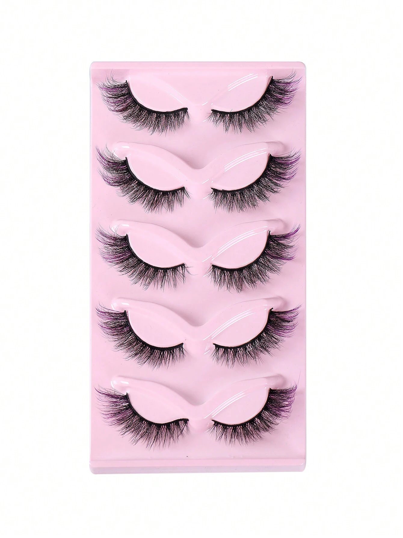 5661 1b-144 Set 5 Pares Pestañas Falsas De Visón Sintético Con Estilo