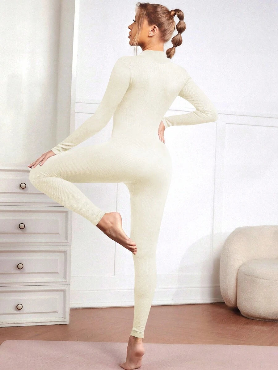 11567 1a-002 Mono deportivo unitard unicolor con cremallera media