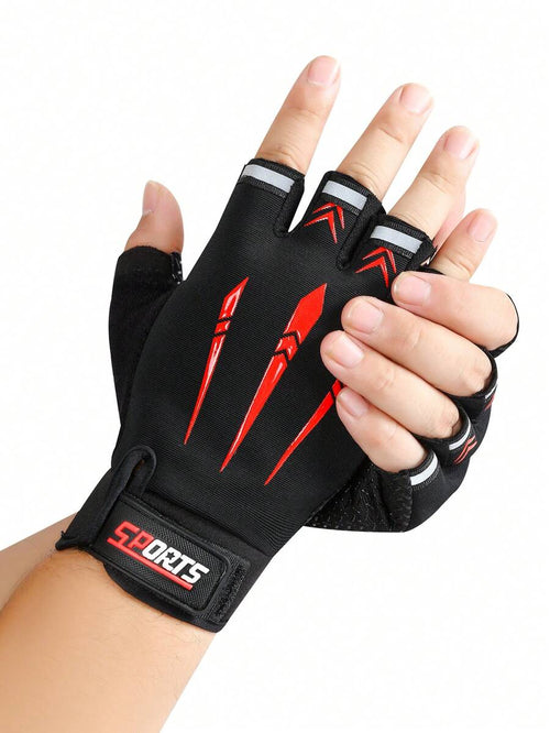 11605 1a-129 1 Par De Guantes De Entrenamiento De Medio Dedo Con Amortiguación De Choque. Para Fitness Al Aire Libre