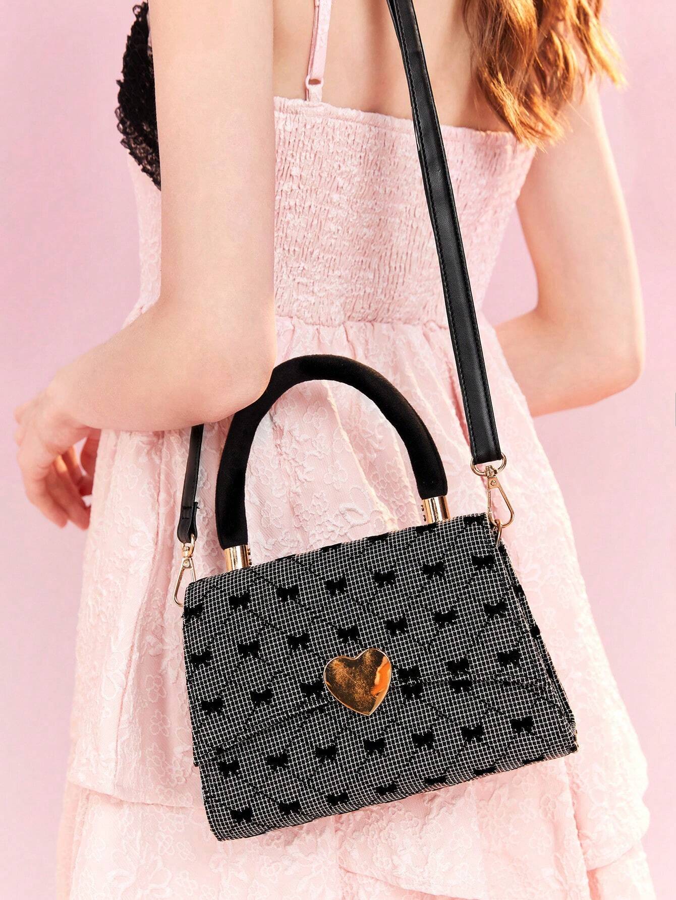 8762 1c-019 Bolso Multipropósito Cruzado Con Diseño De Mariposa Y Lazo