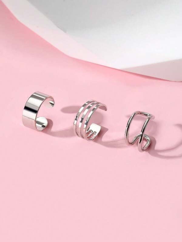 7848 b03-02 Set 3 piezas único estilo Cuff de oreja