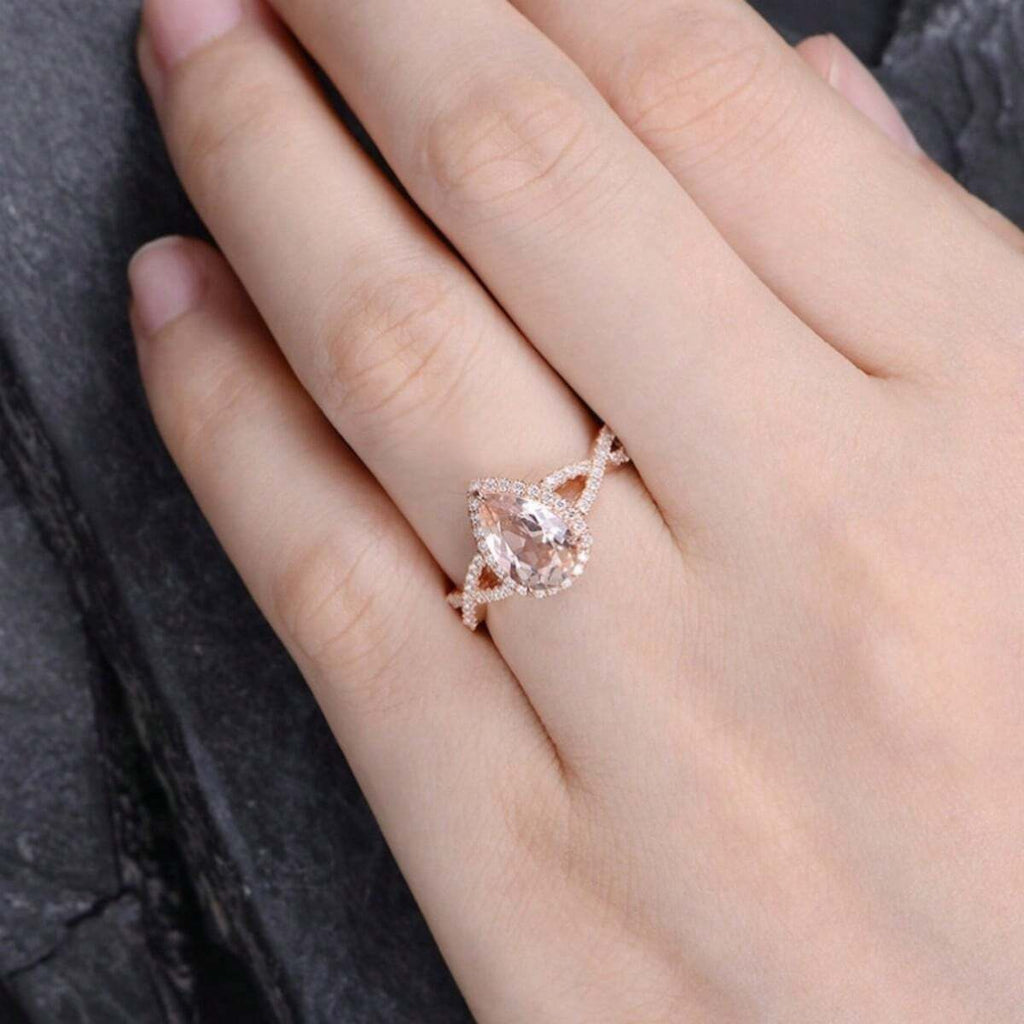 10608 1b-074 Anillo De Promesa Con Incrustaciones De Zirconia