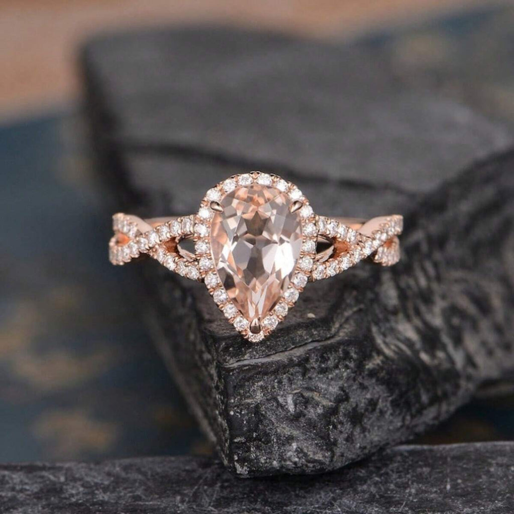 10608 1b-074 Anillo De Promesa Con Incrustaciones De Zirconia