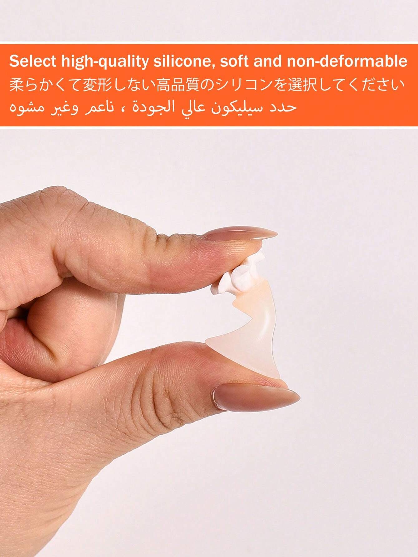 6100 1b-063 Set 8 Separadores De Dedos De Silicona Con Forma De Flor Blanca