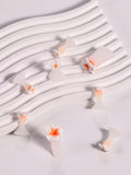 6100 1b-063 Set 8 Separadores De Dedos De Silicona Con Forma De Flor Blanca