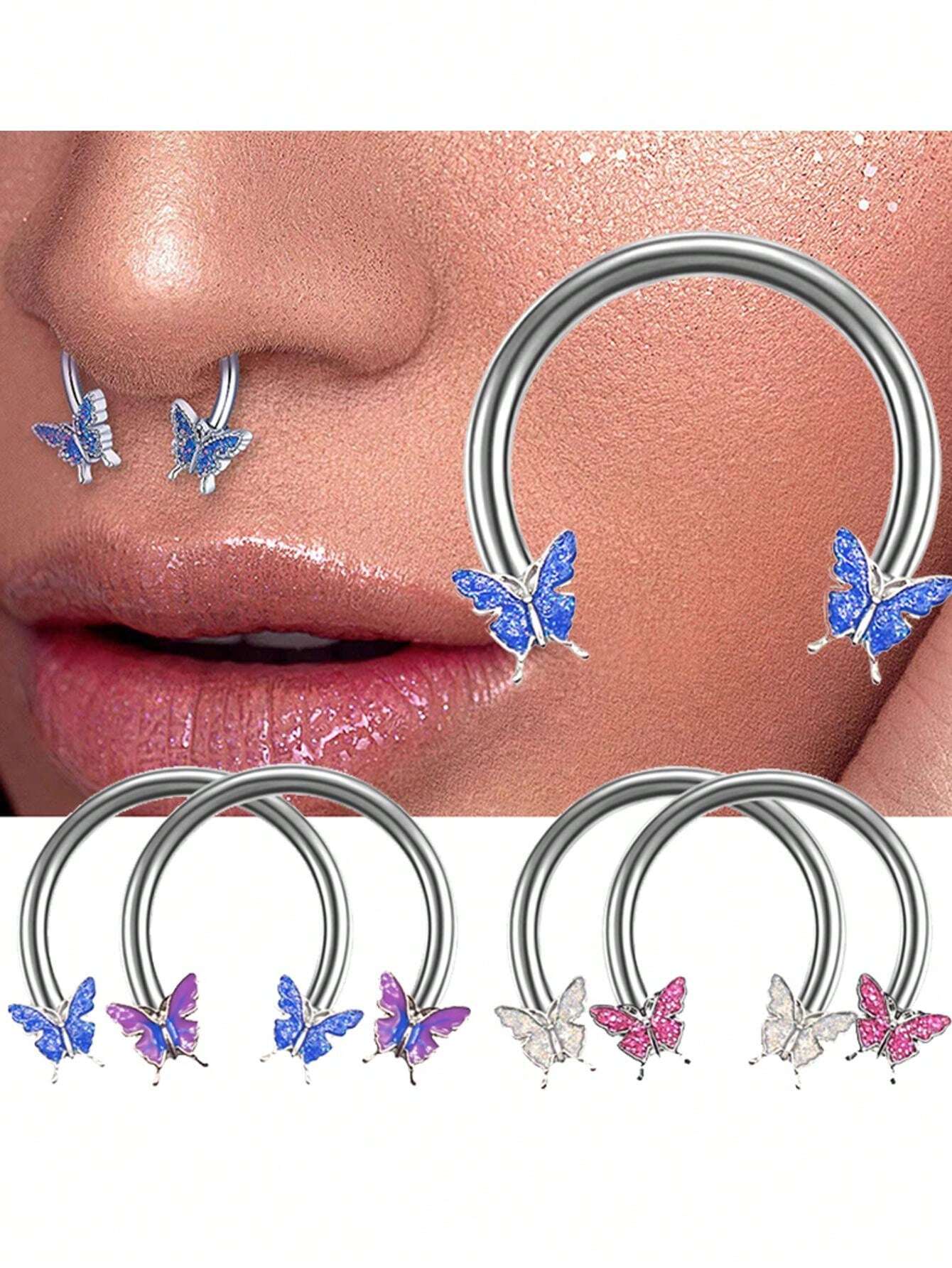 5880 1b-017 Lindo Anillo De Nariz Para Mujeres Y Niñas