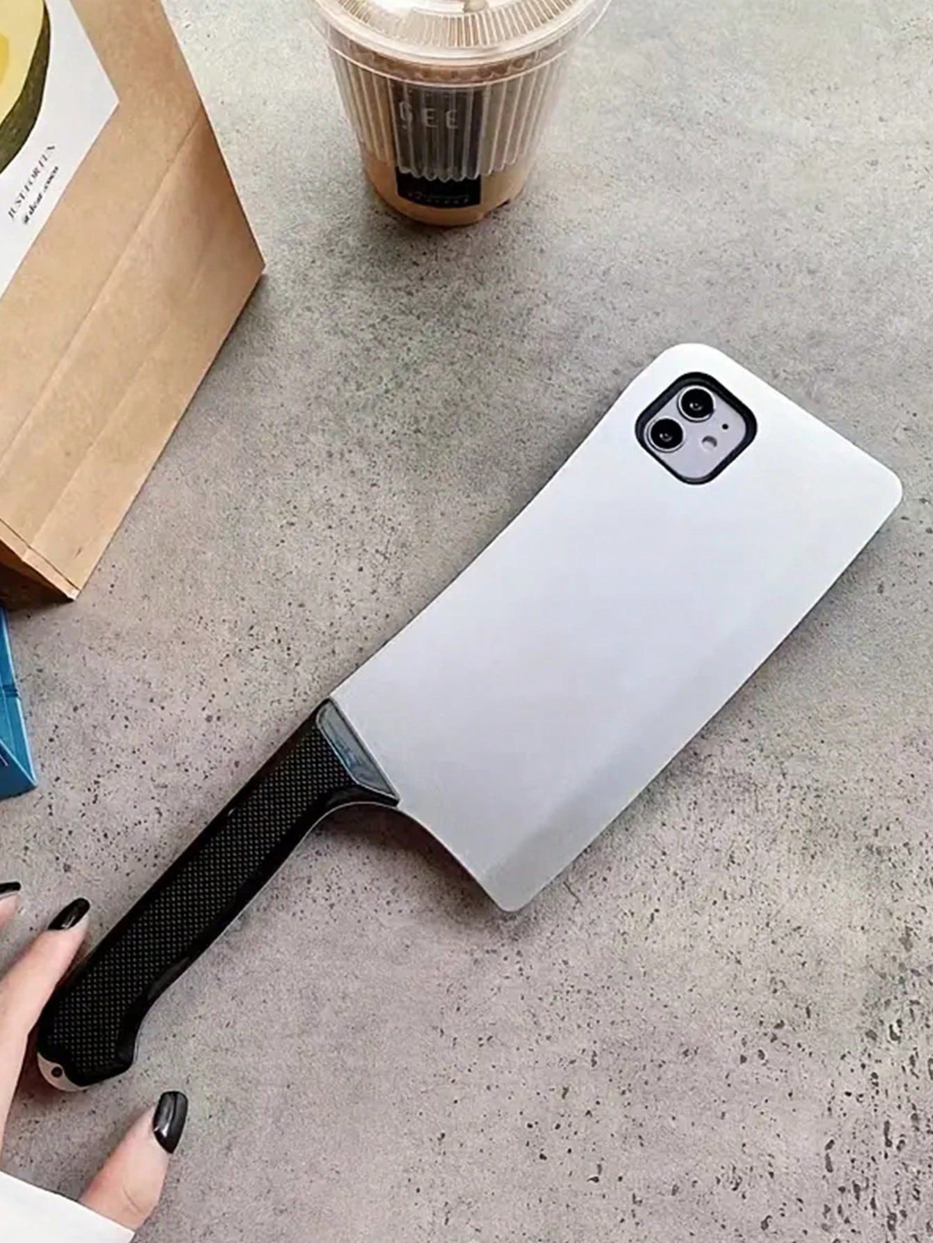 5274 2t-014 Divertida Funda De Teléfono De Silicona Tpu En Forma De Cuchillo