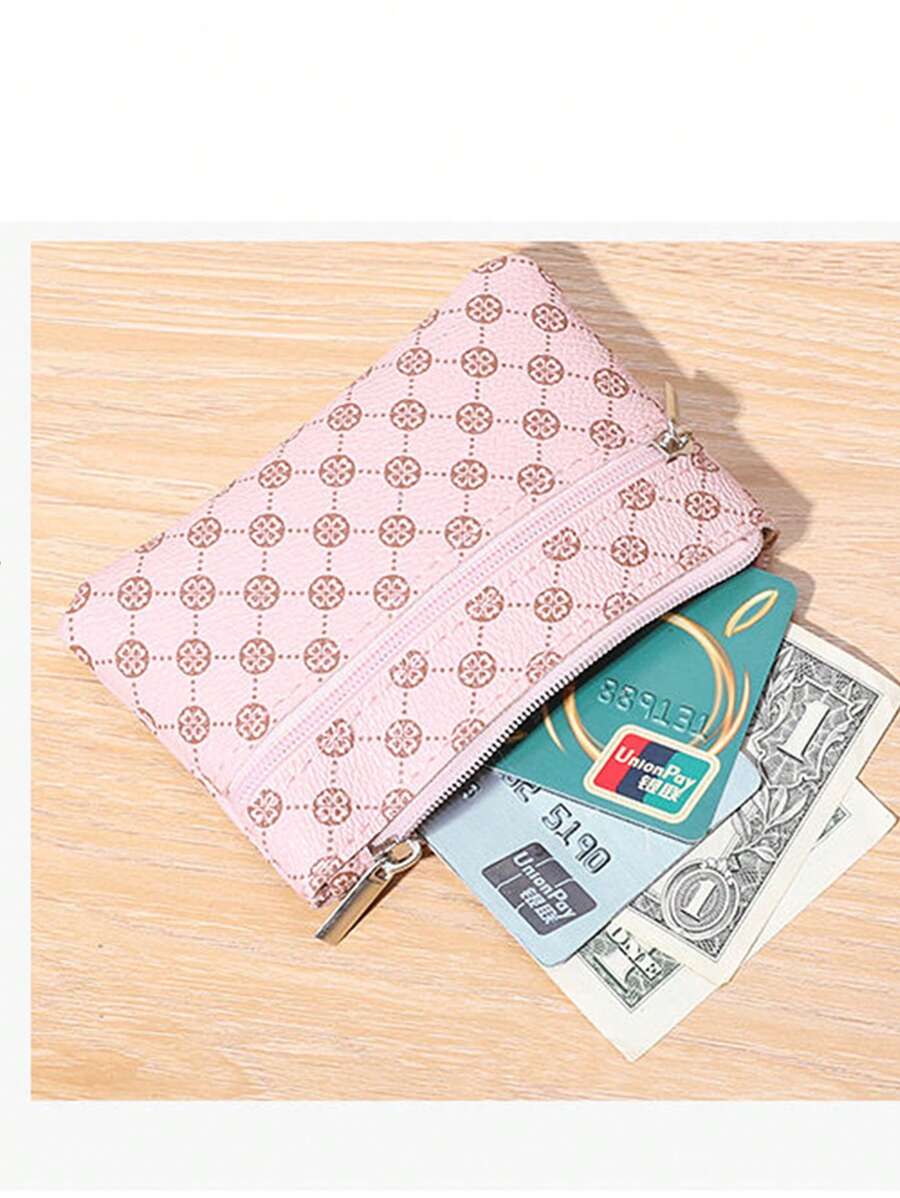 10151 1t-002 Monedero Mini Con Doble Cremallera Y Llavero Ligero