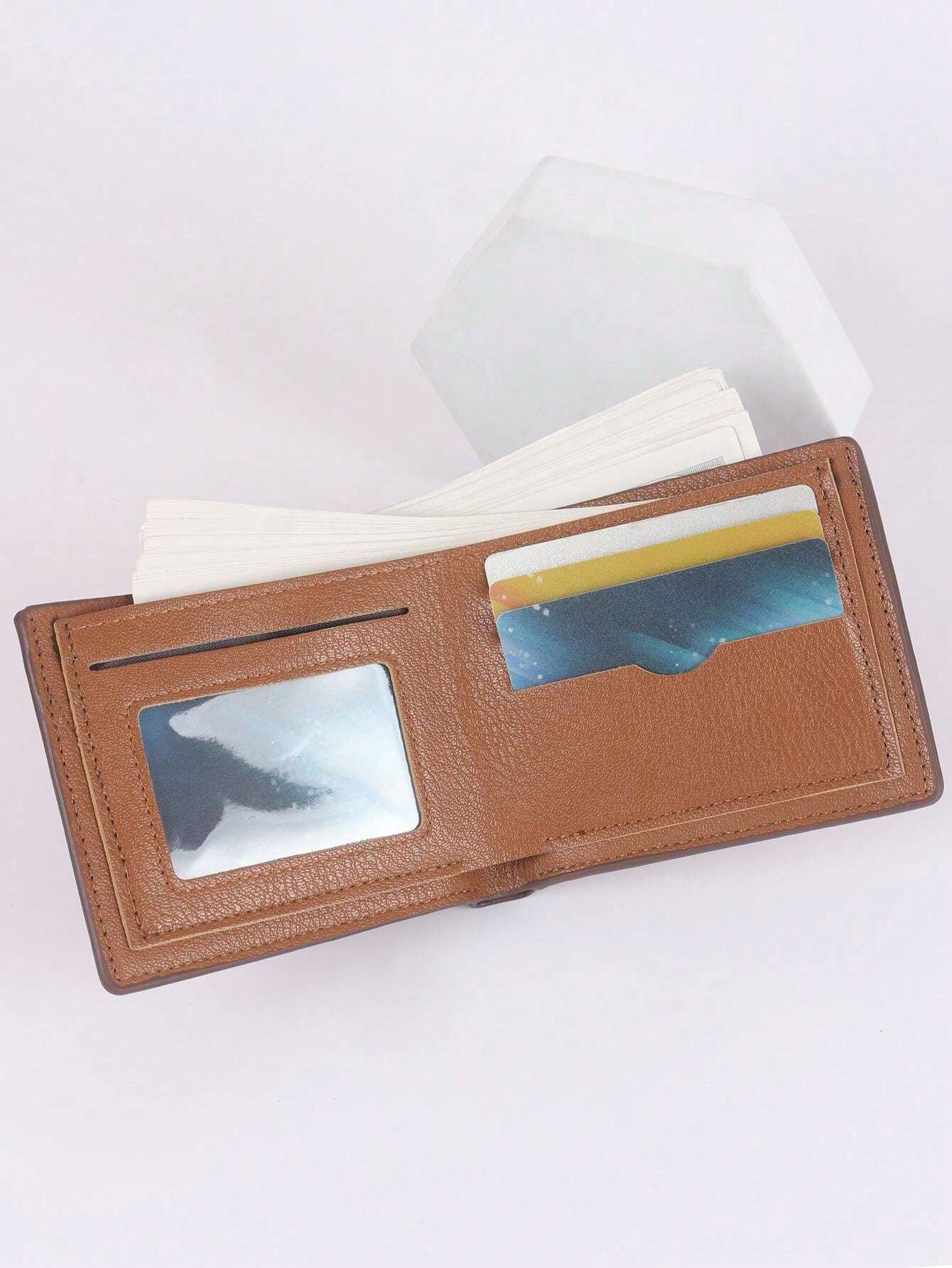 6421 1b-041 Cartera Clásica Corta De Logo De Letra Sólida