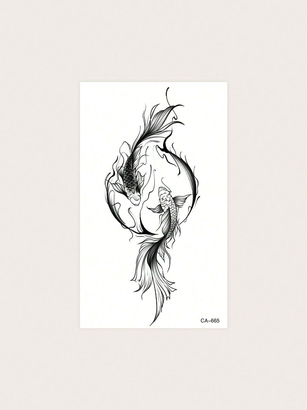 17989 1b-055 Tatuaje diseño de pez koi