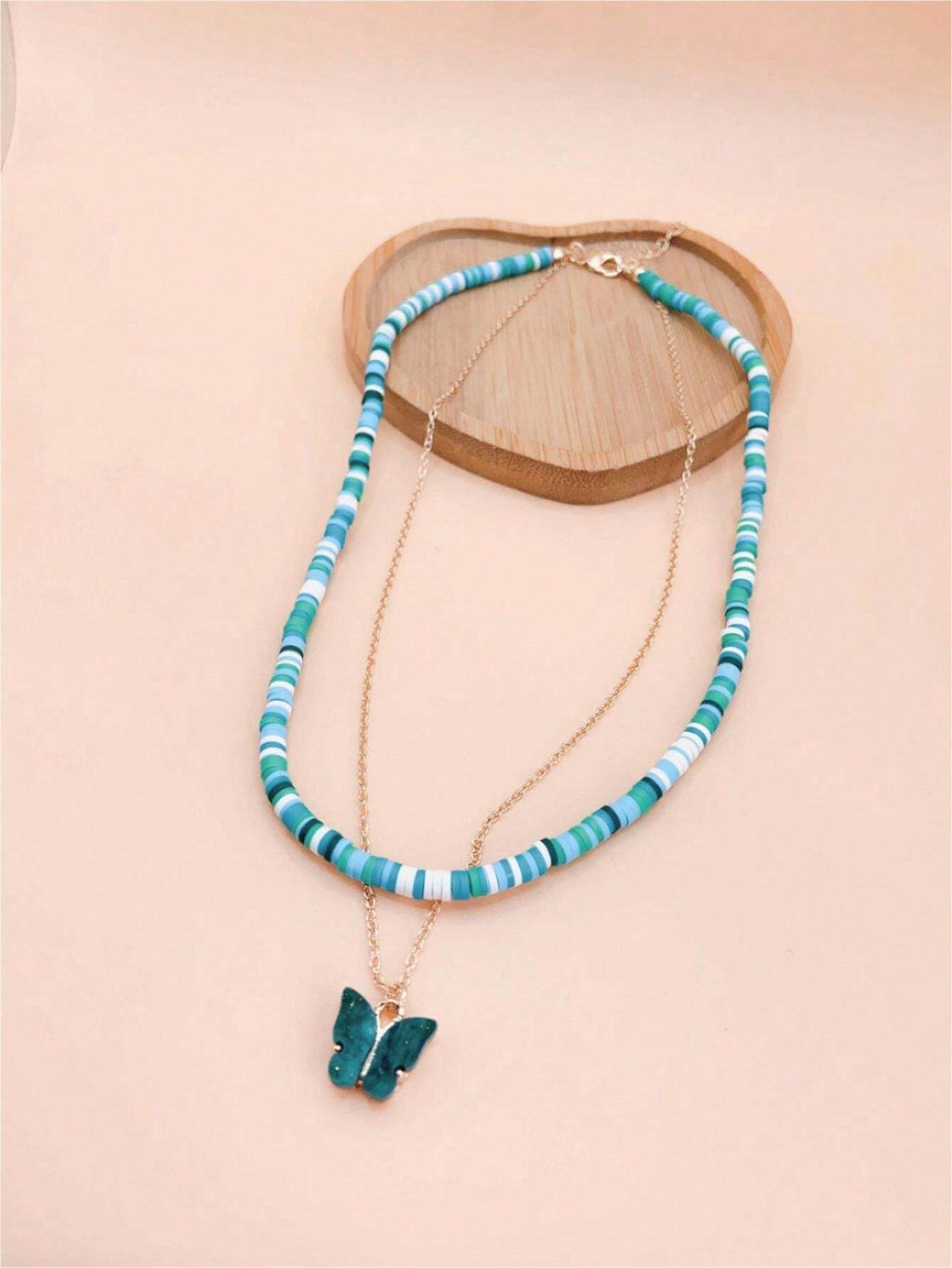 5883 a10-28 Collar simple & fresco arcilla polimérica multicapa para mujeres