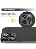 5529 2t-ProCa Tres Piezas Protector De Vidrio Con Anillo De Metal Compatible Con La Lente De La Cámara Para Iphone 14 13 11 12 Pro Max Mini