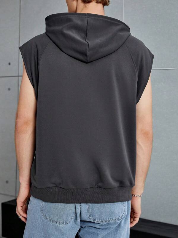 6193 1t-006 Capucha con estampado de letra con cordón