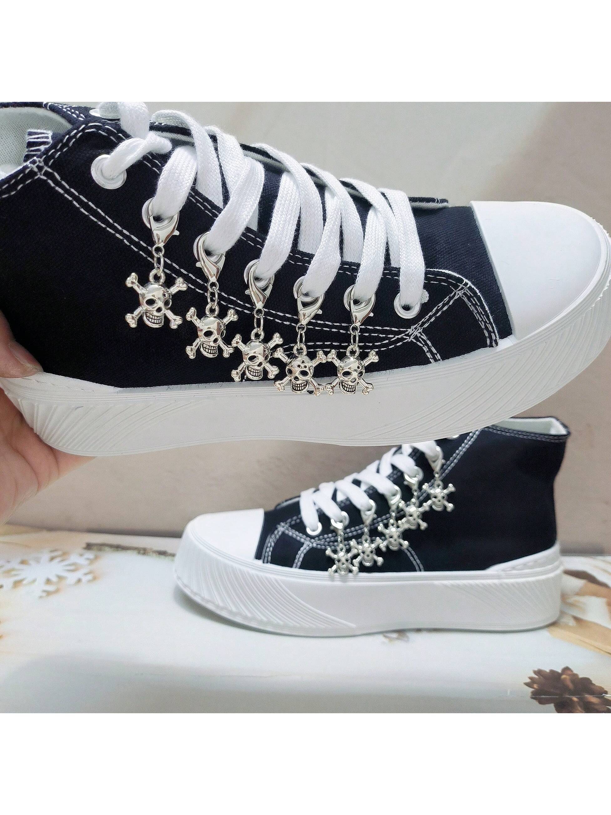 6145 1b-003 Set 10 Piezas Colgante Desmontable Con Cabeza De Calavera Estilo Punk Para cordones de zapatillas