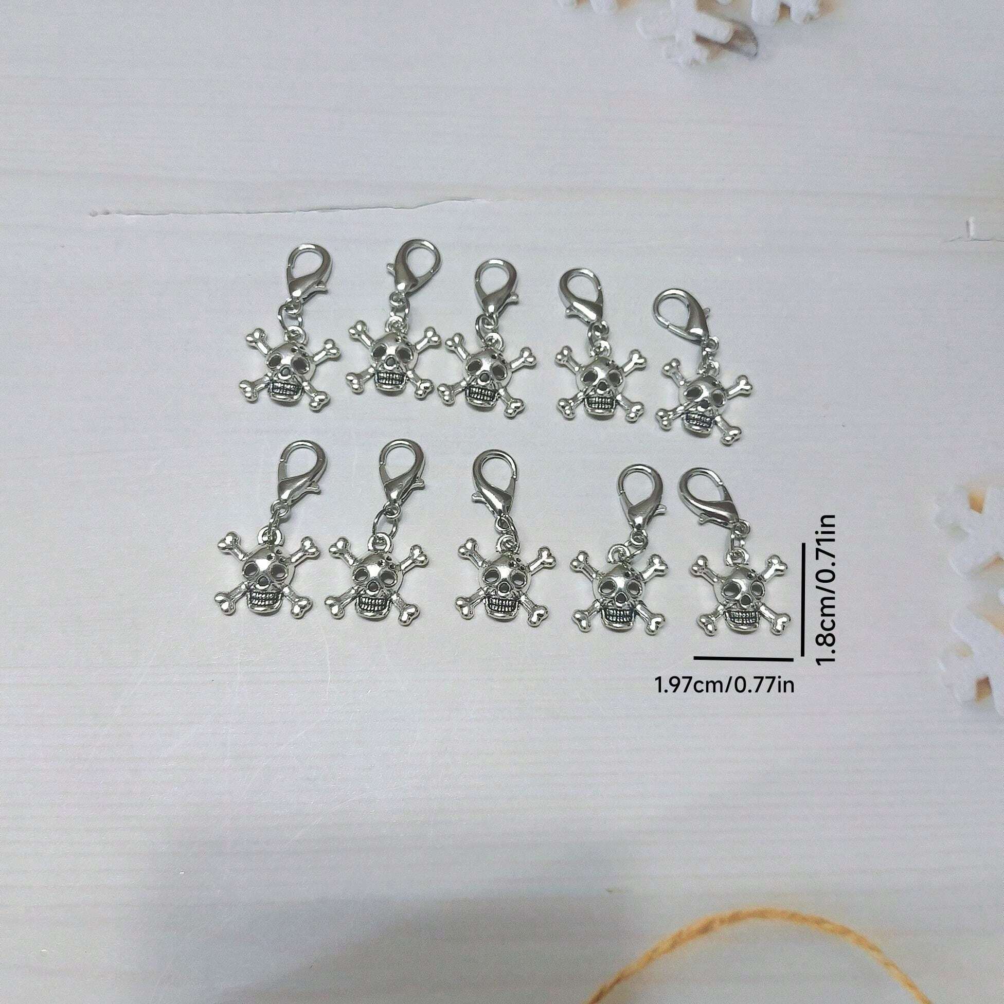 6145 1b-003 Set 10 Piezas Colgante Desmontable Con Cabeza De Calavera Estilo Punk Para cordones de zapatillas