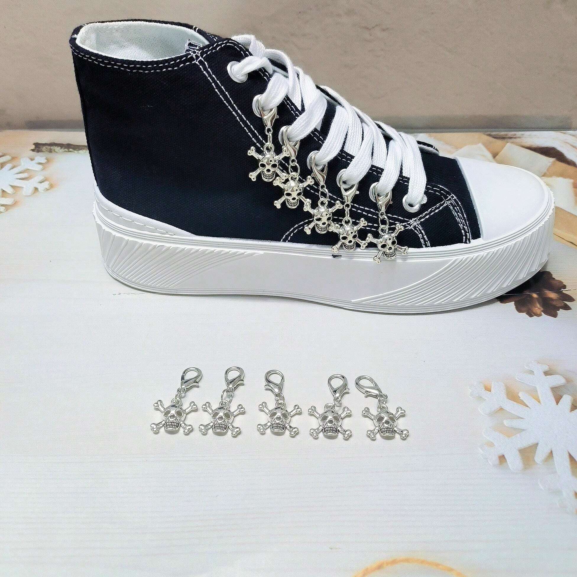 6145 1b-003 Set 10 Piezas Colgante Desmontable Con Cabeza De Calavera Estilo Punk Para cordones de zapatillas