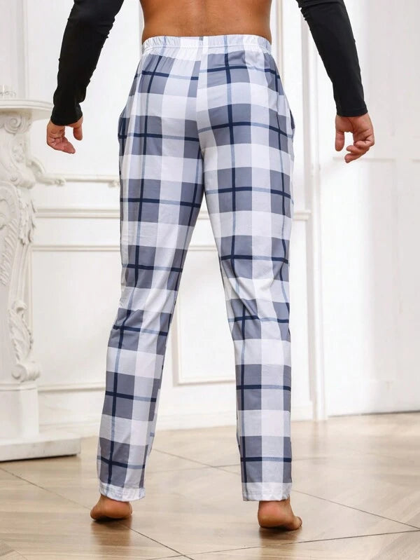 6938 1t-006 Hombres 1 pieza Pantalones con estampado de cuadros